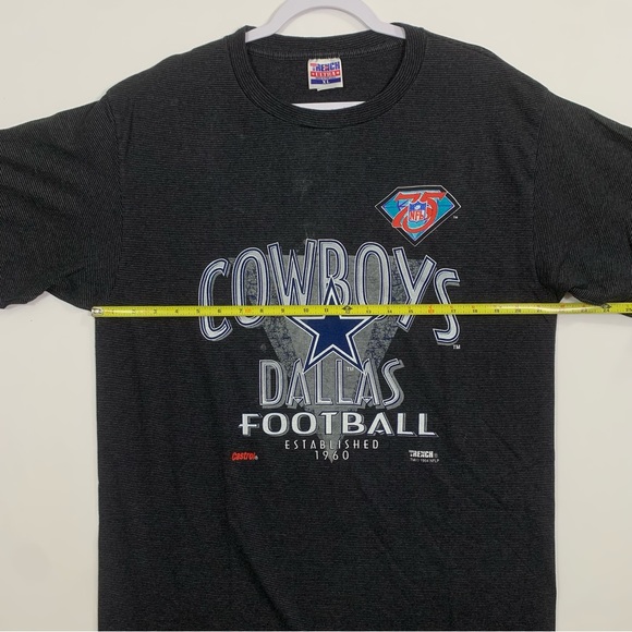 Vintage 90s NFL Football Dallas Cowboys 75th Anniversary Tee Men’s XL Striped T - Picture 10 of 10